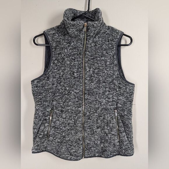 Abercrombie & Fitch Gray Knit Zip-Up Fleece Vest – Size Small - Picture 1 of 8